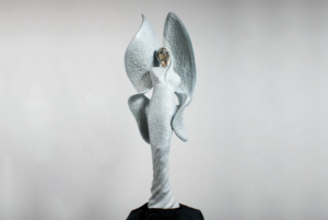 butterfly angel in white patina